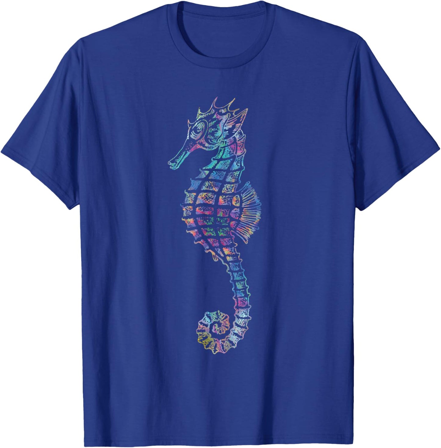 Psychedelic Seahorse Gift Colorful Ocean Trippy Sea Creature T-Shirt - T-Shirt | Royal