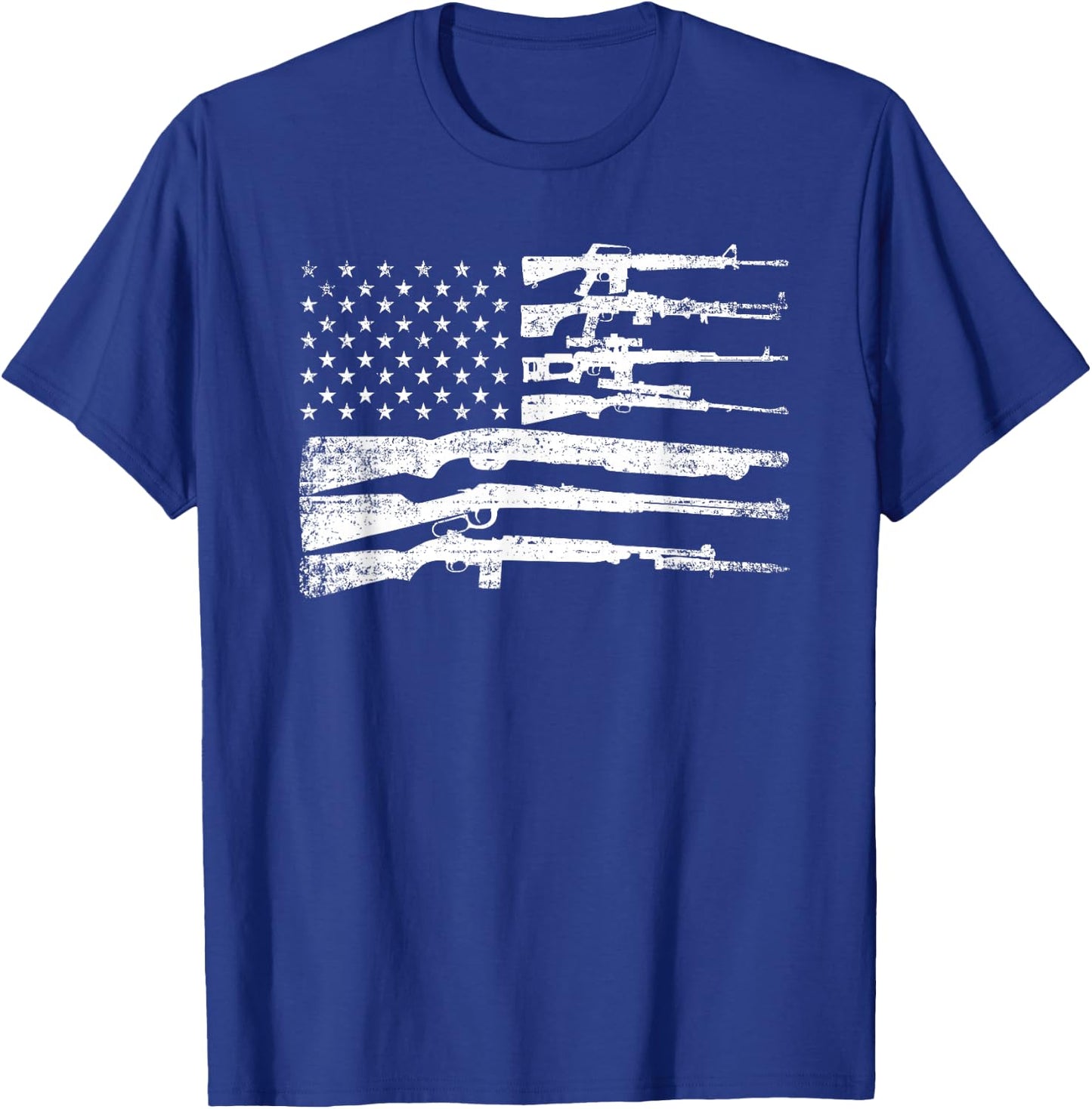American Flag Guns Vintage 2nd Amendment Pro Gun T-Shirt - T-Shirt | Royal