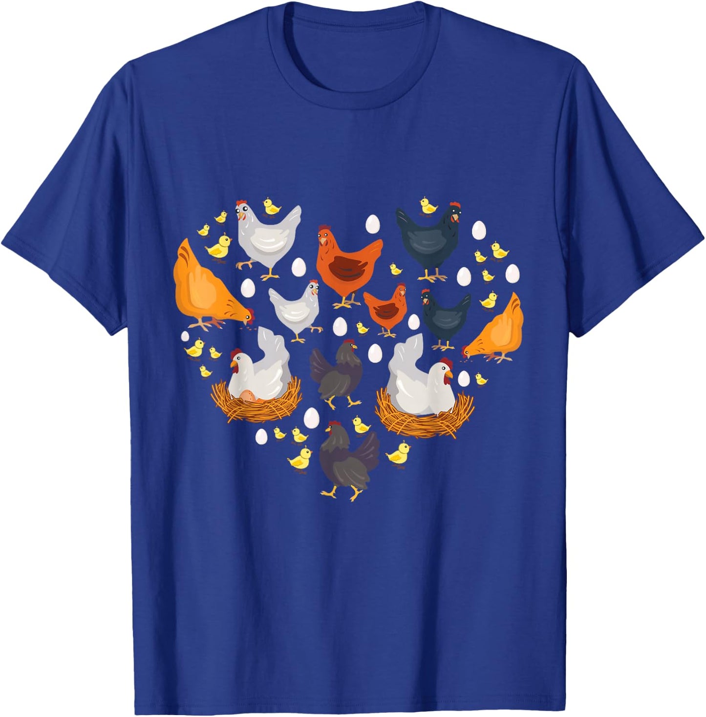 Chickens Heart Love Chicken Lady Women Men Kids Farmer Gift Small T-Shirt - T-Shirt | Royal