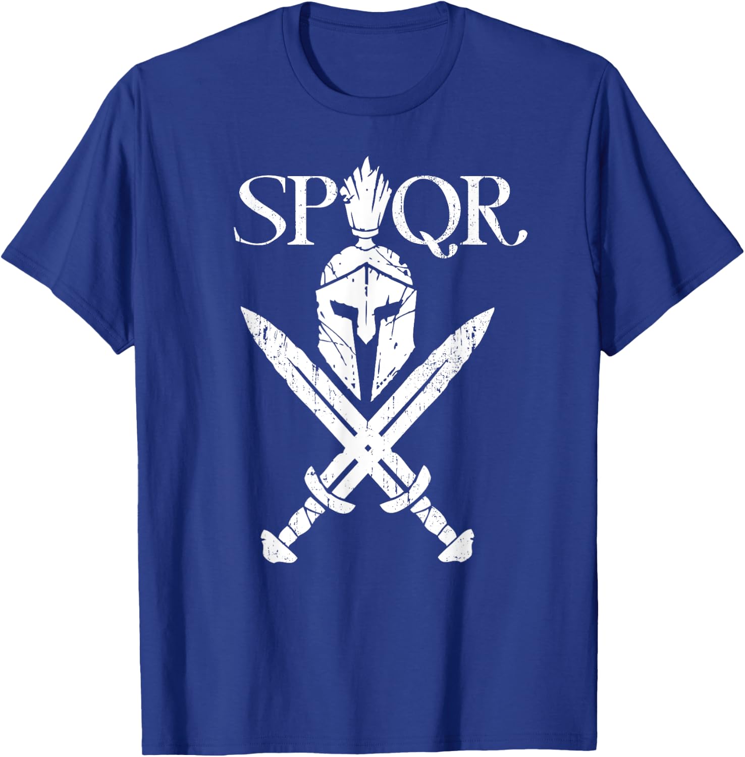SPQR Roman Legion Soldier Gladiator Warrior Swords Helmet T-Shirt - T-Shirt | Royal