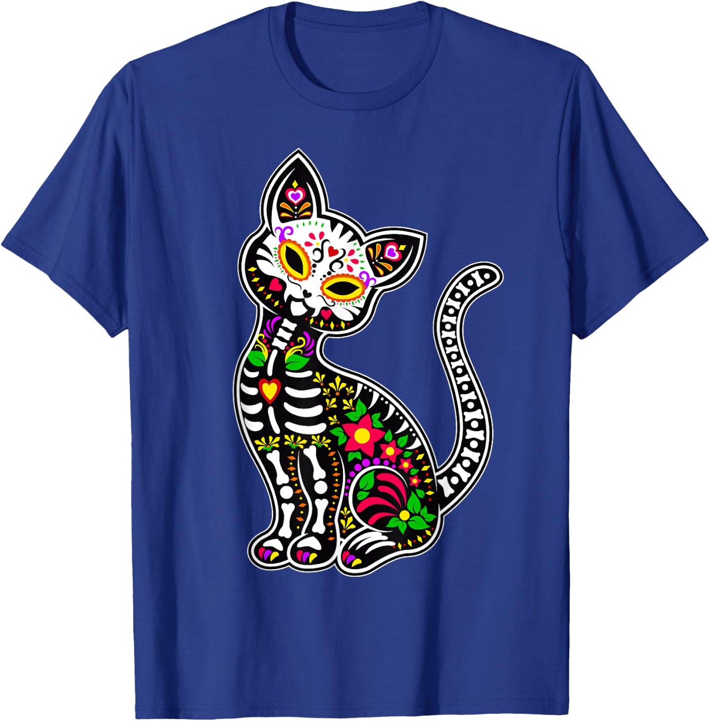 Sugar Skull Cat | Cute Dia De Los Muertos Funny Mexican Gift Women Kids T-Shirt - T-Shirt | Royal