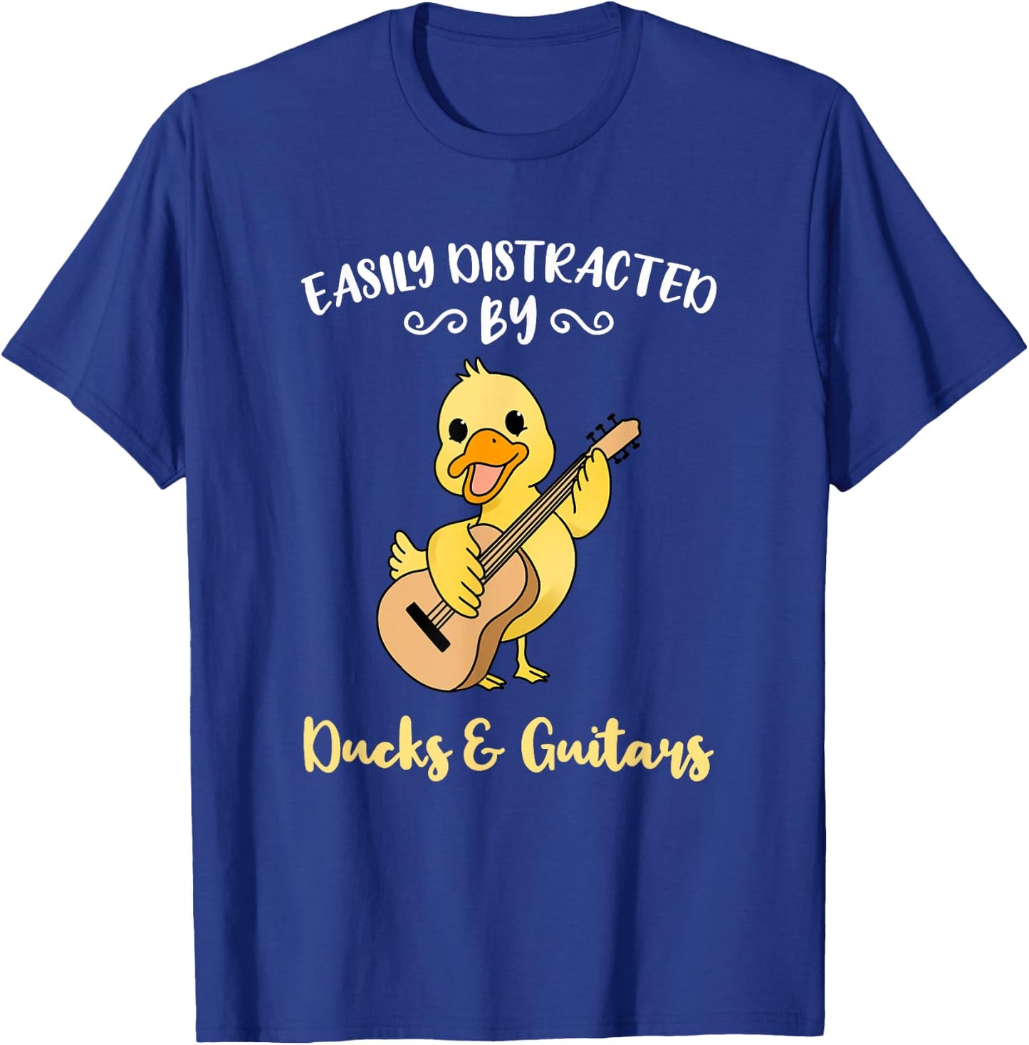 Easily Distracted By Ducks And Guitars T-Shirt - T-Shirt | Royal