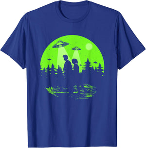 X-Files Mulder & Scully Silhouettes In The Woods T-Shirt - T-Shirt | Royal