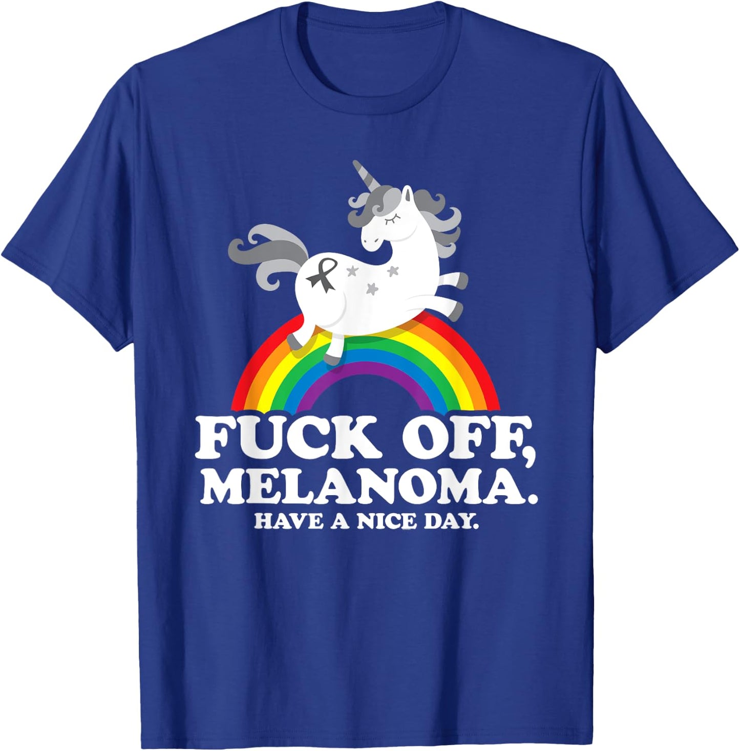 Melanoma Cancer Survivor Shirt | Fuck Melanoma T-Shirt - T-Shirt | Royal