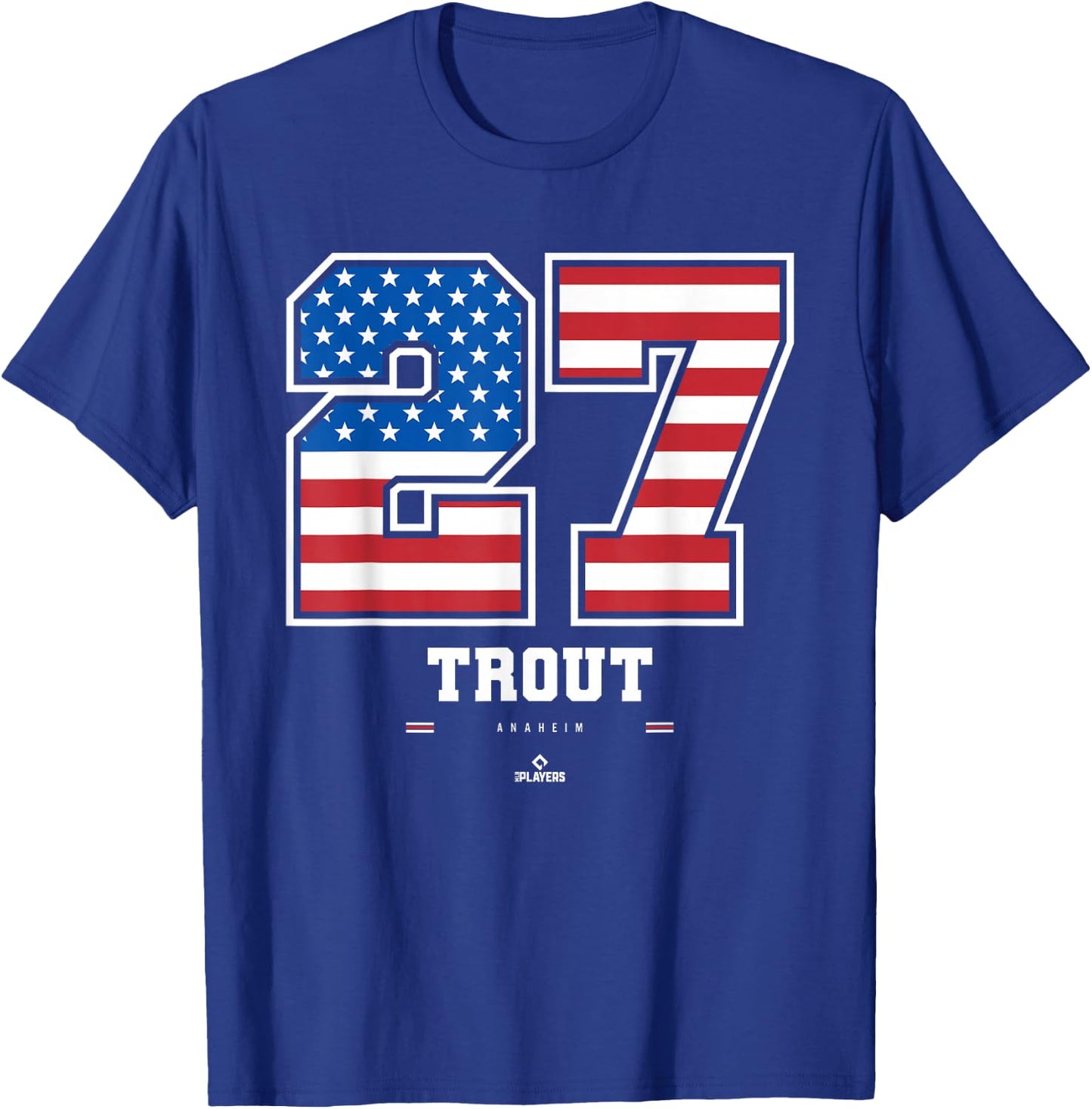 Mike Trout - US Flag Number T-Shirt - T-Shirt | Royal