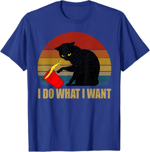 Angry Cat Evil Women Girls Kids T-Shirt - T-Shirt | Royal