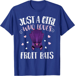 Just A Girl Who Loves Fruit Bats - Funny Fruit Bat T-Shirt - T-Shirt | Royal