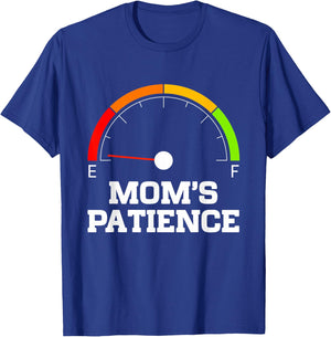 Empty Patience Meter Funny Mothers Day Birthday Women Mom T-Shirt - T-Shirt | Royal