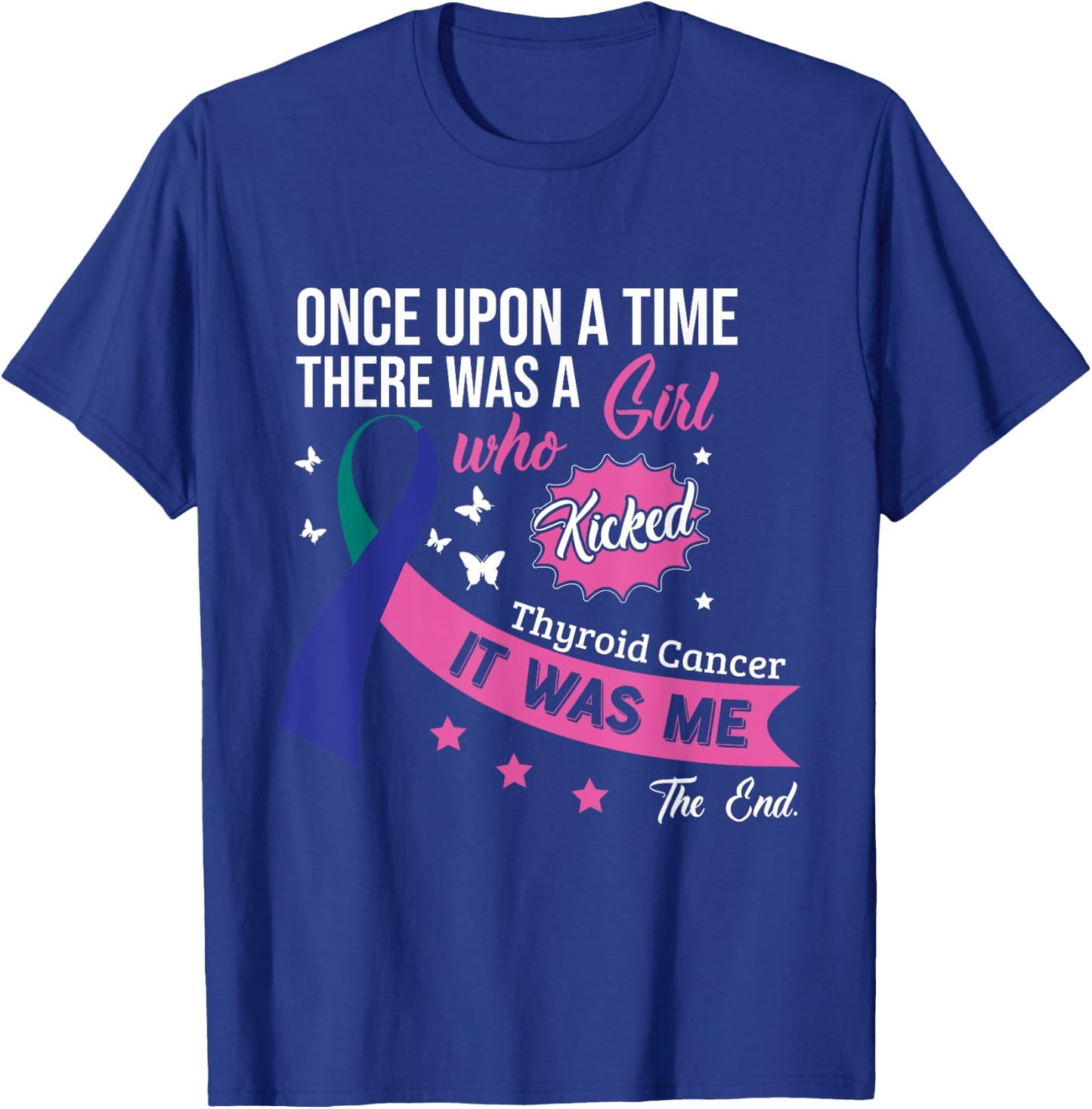 Thyroid Cancer Fight Cancer Ribbon T-Shirt - T-Shirt | Royal