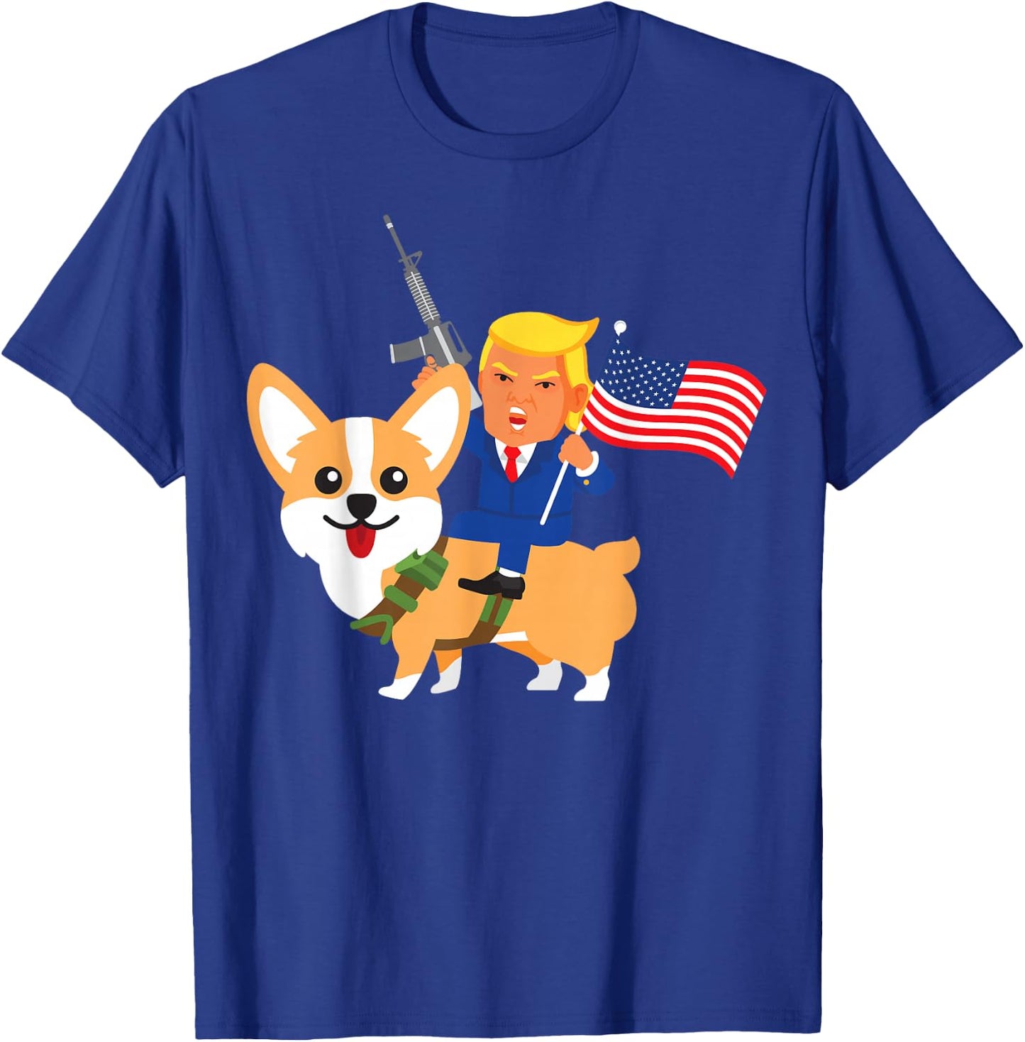 Trump Corgi Gun Merica 2020 Election Donald Dog Mom Gift Women T-Shirt - T-Shirt | Royal