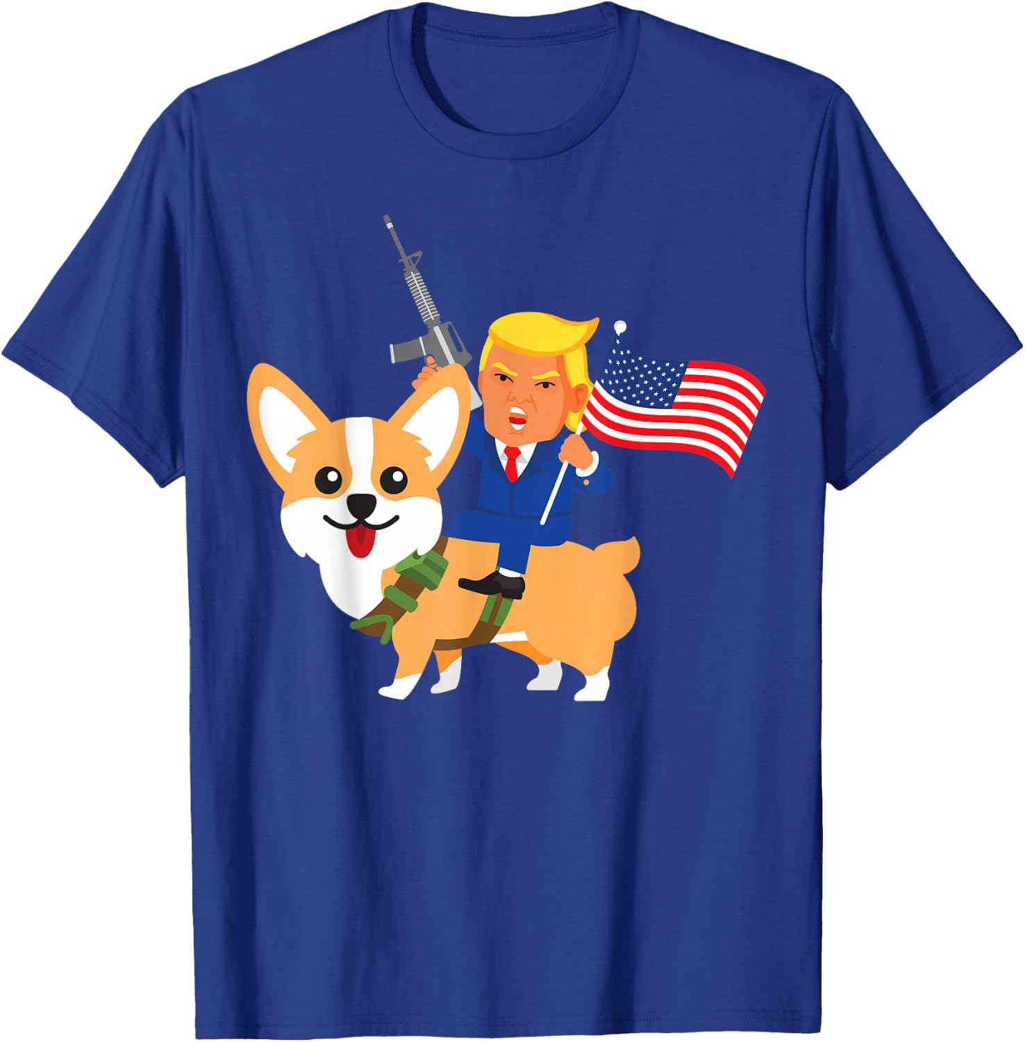 Trump Corgi Gun Merica 2020 Election Donald Dog Mom Gift Women T-Shirt - T-Shirt | Royal