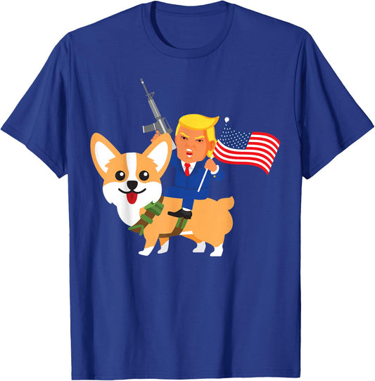 Trump Corgi Gun Merica 2020 Election Donald Dog Mom Gift Women T-Shirt - T-Shirt | Royal