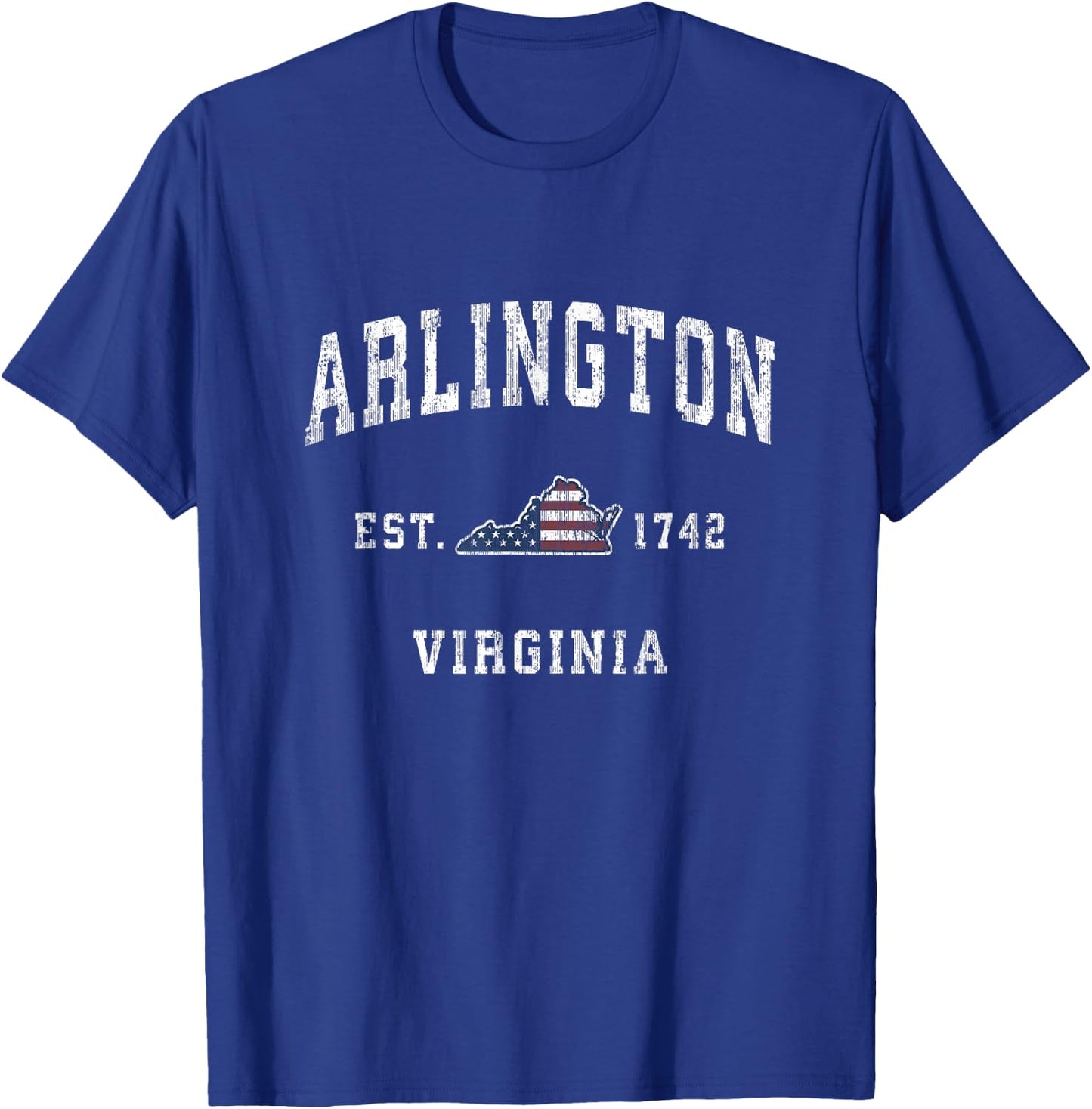 Arlington Virginia VA Vintage American Flag Sports Design Kids Men T-Shirt - T-Shirt | Royal