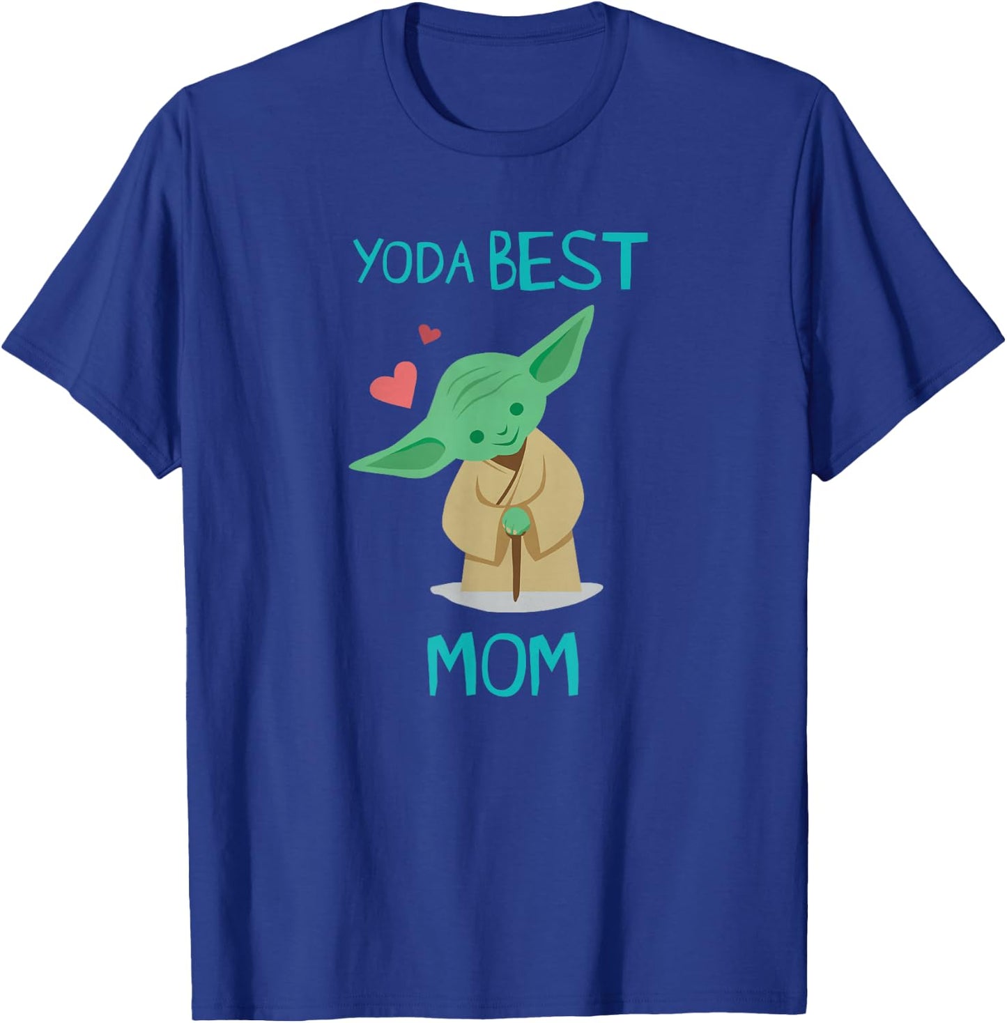 Star Wars Yoda Best Mom Hearts Mother's Day T-Shirt - T-Shirt | Royal