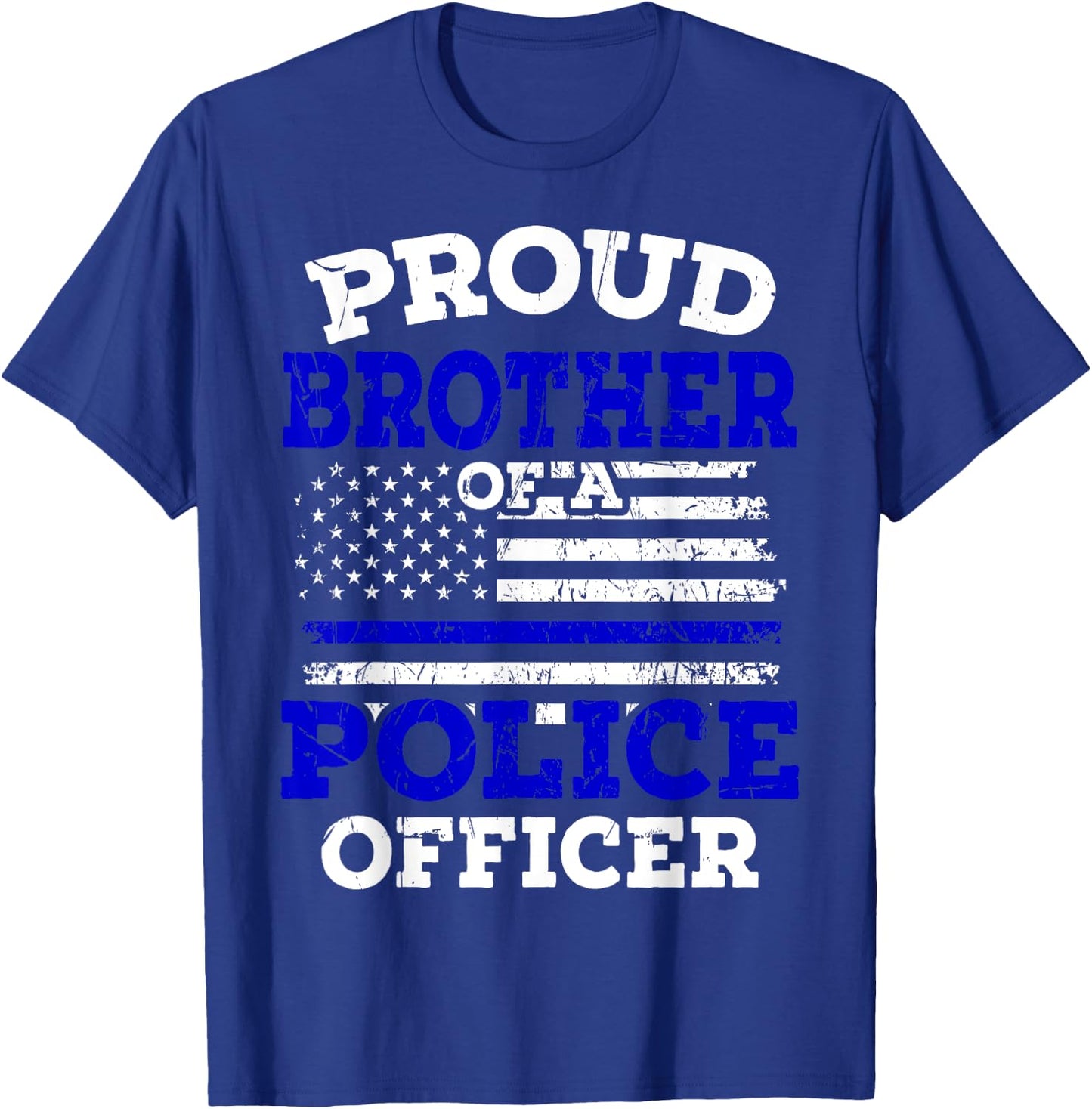Thin Blue Line USA Flag Policeman Patriotic Police Officer T-Shirt - T-Shirt | Royal