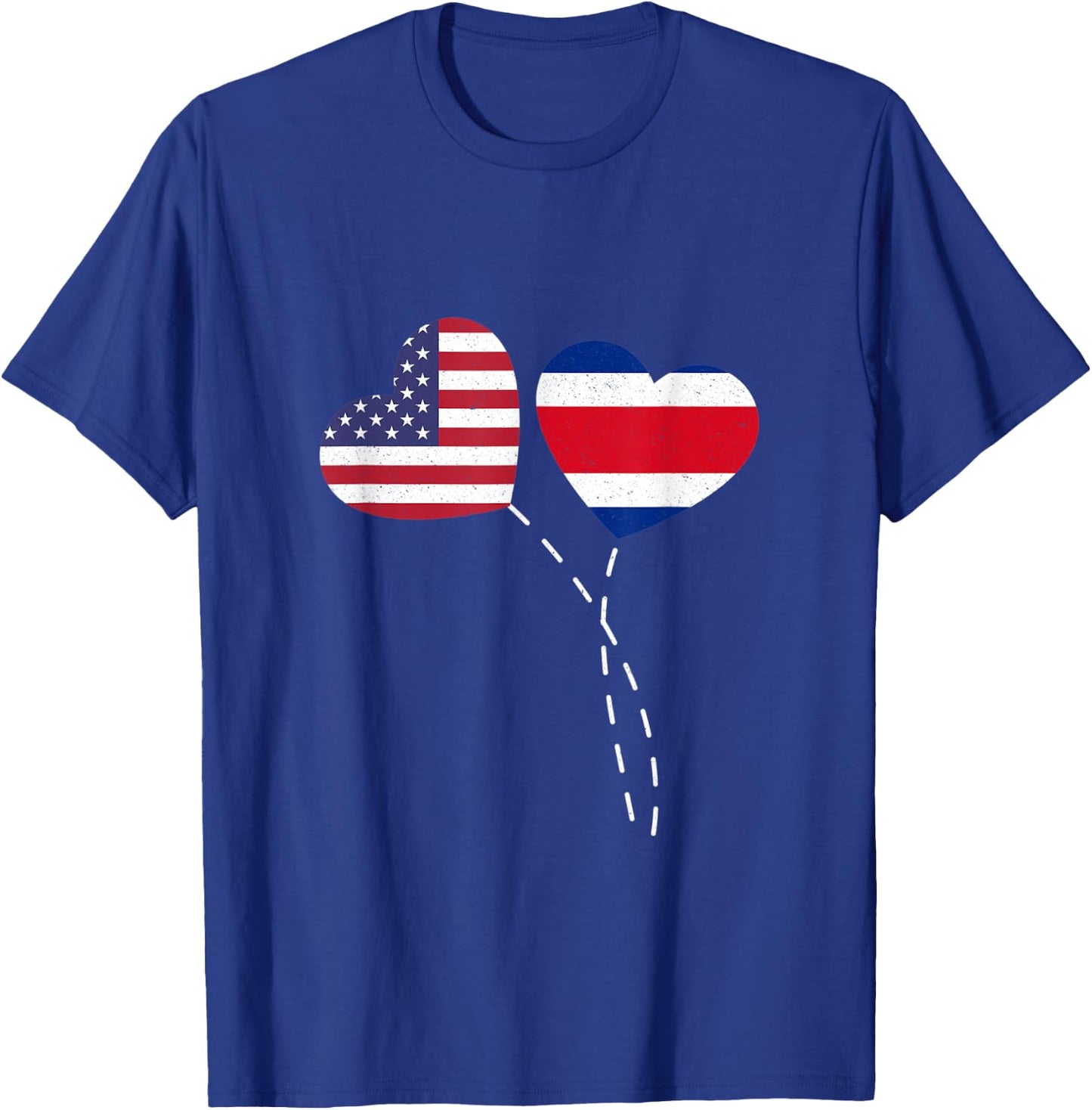 Loving USA Costa Rica Flag Heart Costa Rican Americans Love T-Shirt - T-Shirt | Royal