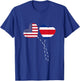 Loving USA Costa Rica Flag Heart Costa Rican Americans Love T-Shirt - T-Shirt | Royal