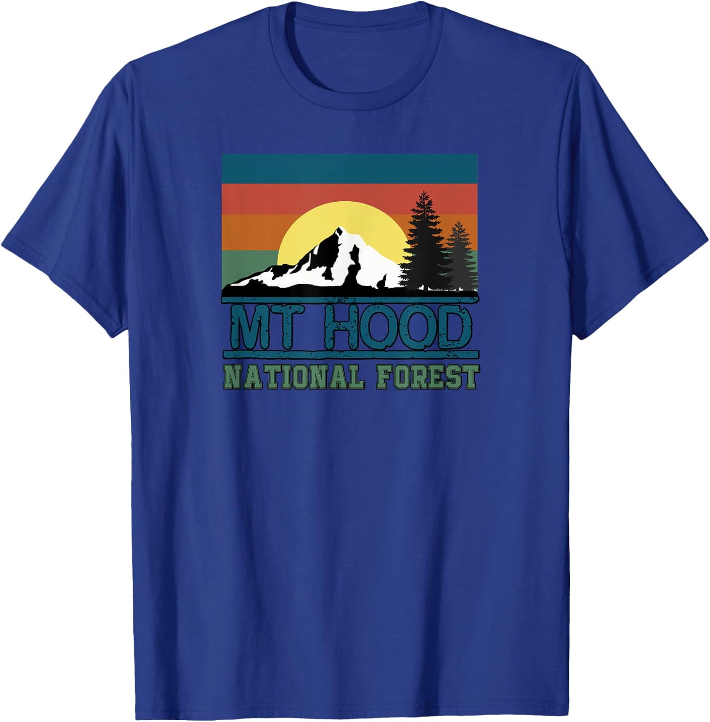 Mt Hood Oregon National Forest Trees Retro Women Kid T-Shirt - T-Shirt | Royal