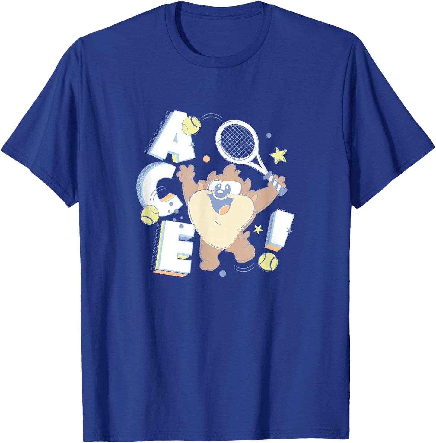 Looney Tunes Tasmanian Devil Little Ace Tennis Sports Logo T-Shirt - T-Shirt | Royal