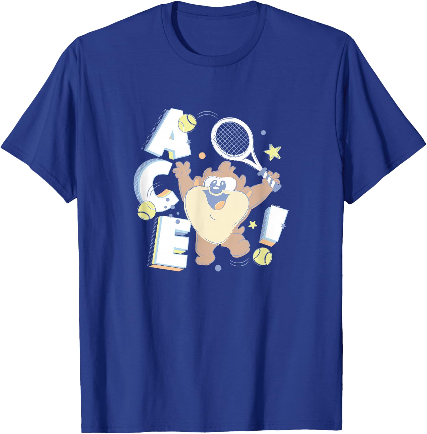 Looney Tunes Tasmanian Devil Little Ace Tennis Sports Logo T-Shirt - T-Shirt | Royal