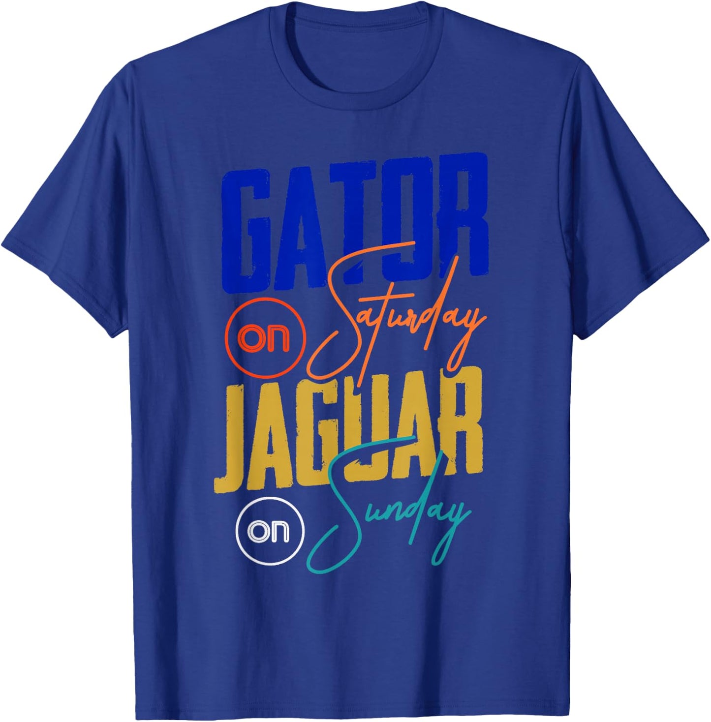 Gator On Saturday Jaguar On Sunday Sports Fan T-Shirt - T-Shirt | Royal
