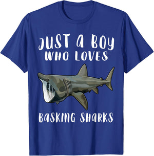 Im Just A Boy Who Loves Basking Shark Lover Gift T-Shirt - T-Shirt | Royal