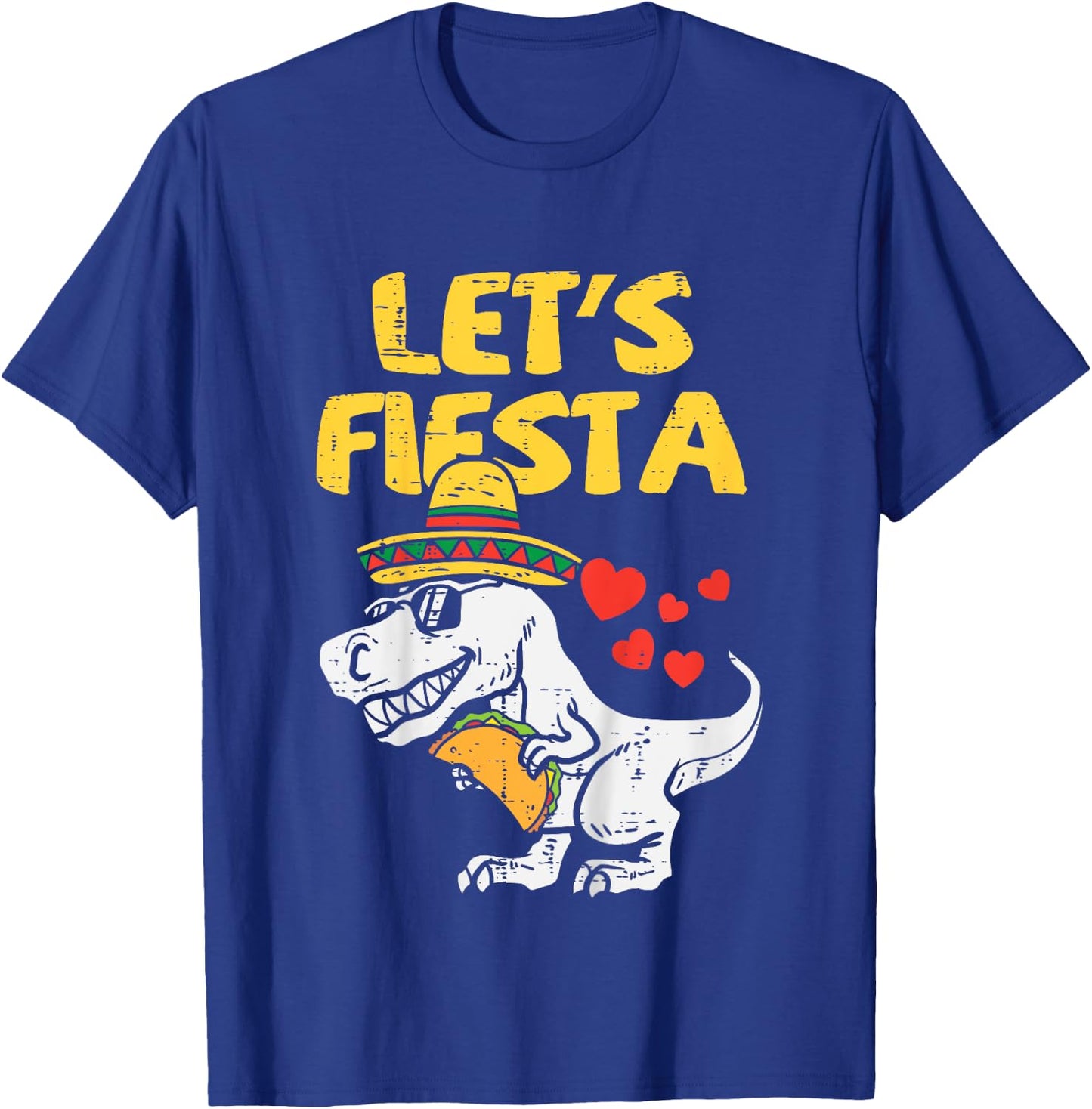 Kids Lets Fiesta Trex Taco Toddler Boys Cinco De Mayo Kids Dino T-Shirt - T-Shirt | Royal