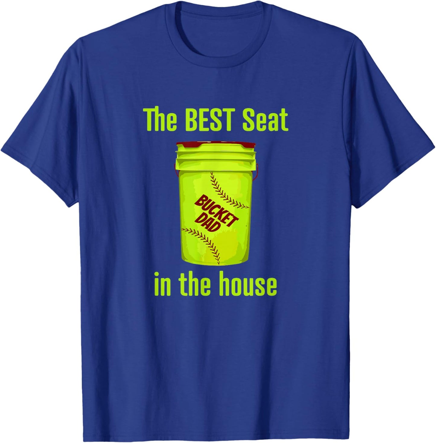 AS Softball Dad Best Seat in the House Pitcher Catcher T-Shirt - T-Shirt | Royal