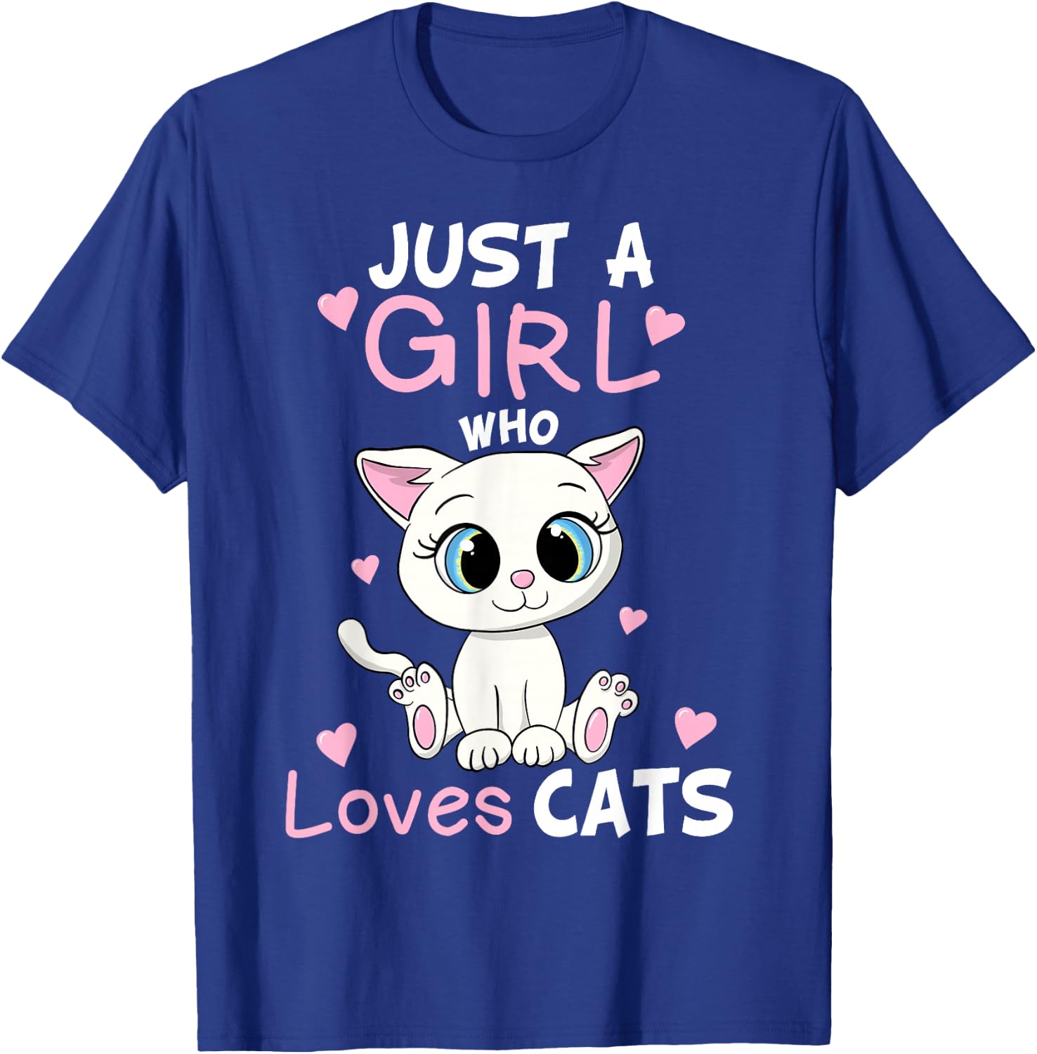 Just A Girl Who Loves Cats Funny Cute Kitten Lover Cat Gift Small T-Shirt - T-Shirt | Royal