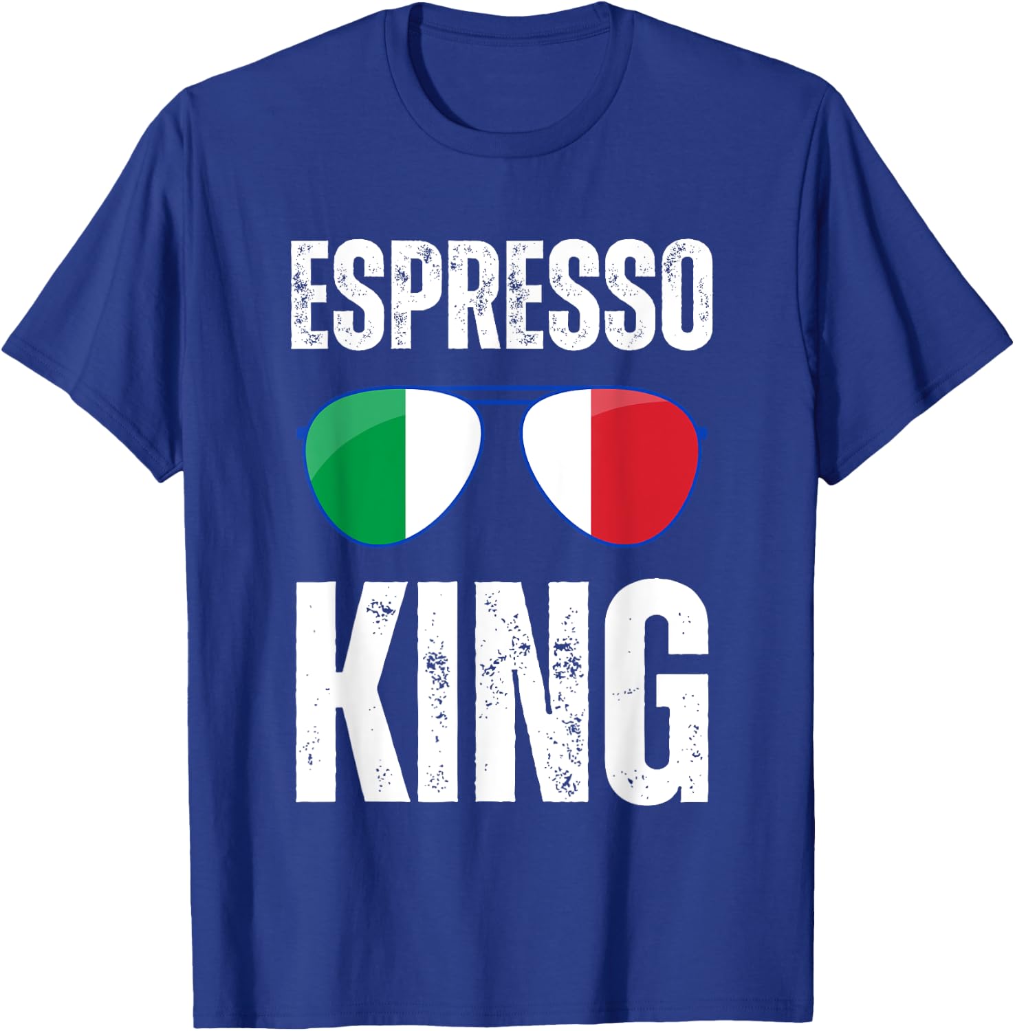 Funny Espresso King Italian Saying Italy Flag Coffee Lover T-Shirt - T-Shirt | Royal