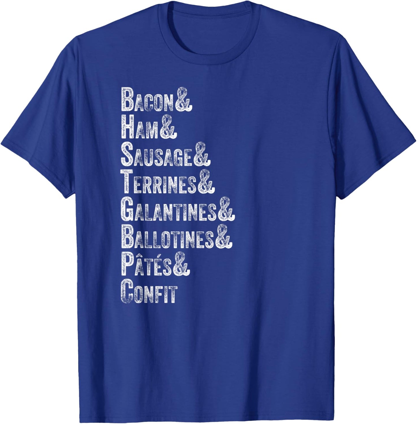 Charcuterie Board Restaurant Foodie Meat List Retro Vintage T-Shirt - T-Shirt | Royal