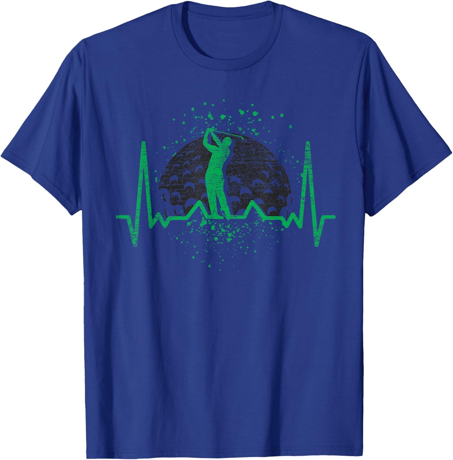Golf Club Golfing Golf Course Sport Golfer Heartbeat Golf T-Shirt - T-Shirt | Royal
