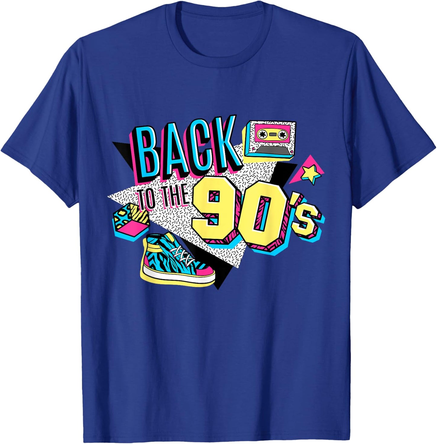 Men's Women's Kids Vintage Retro Back To 90's Graphic Design T-Shirt - T-Shirt | Royal