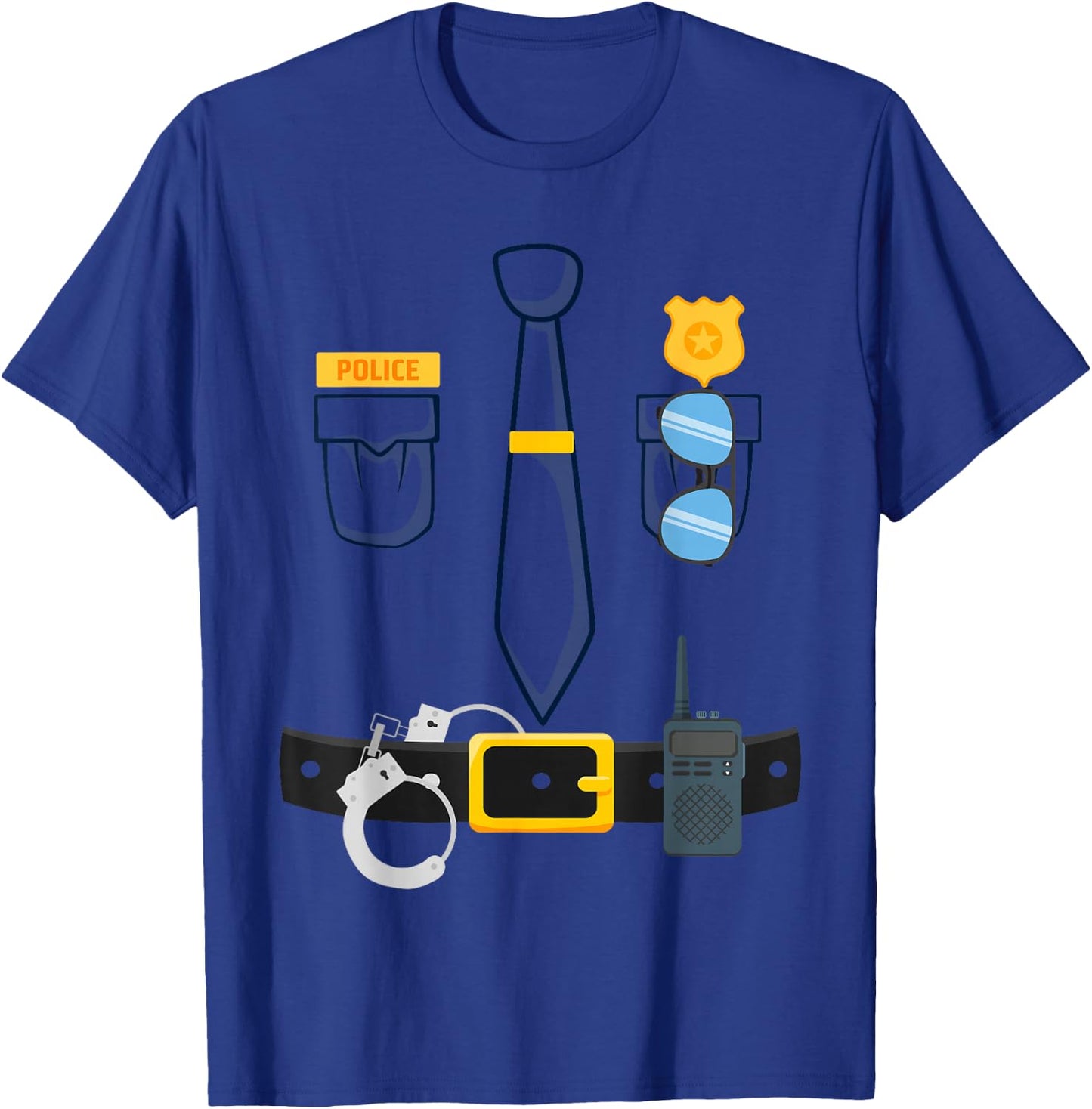 Halloween Police Officer Costume, Halloween cop Uniform T-Shirt - T-Shirt | Royal