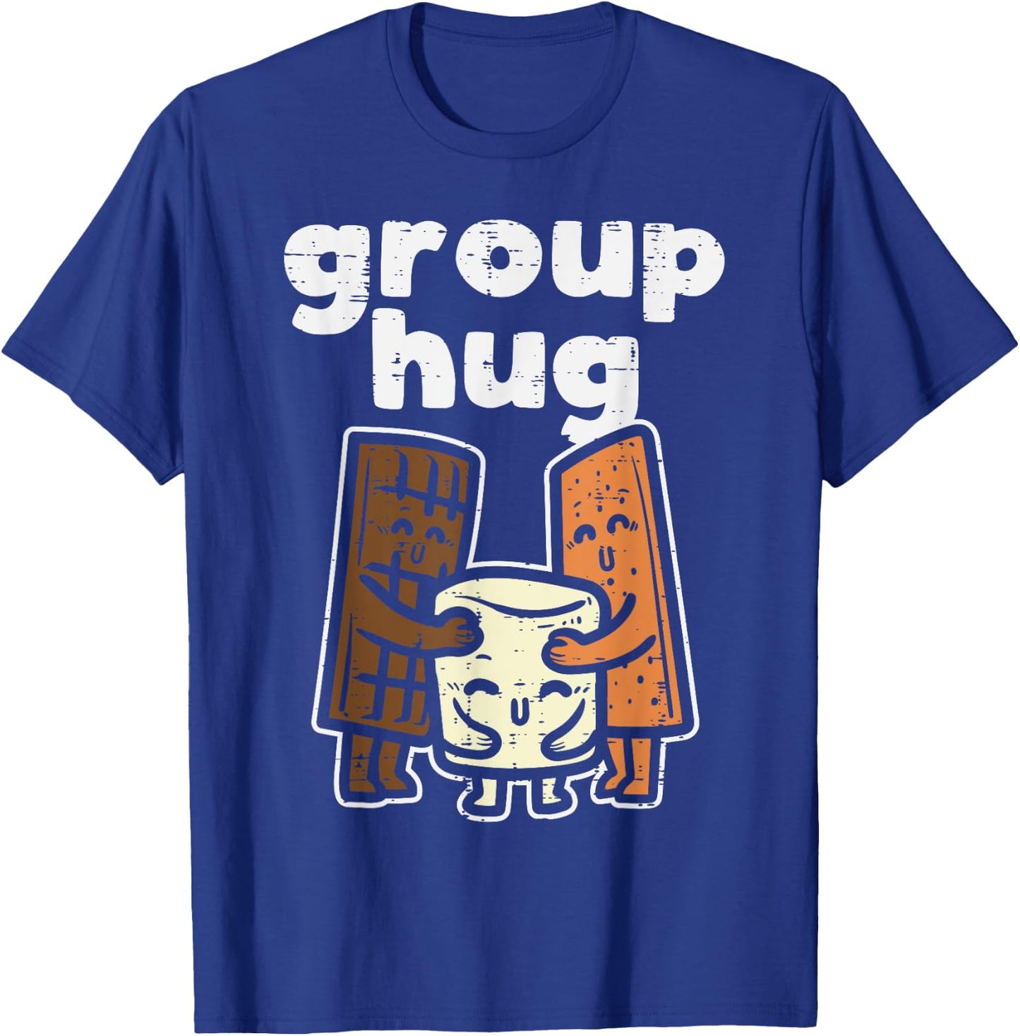 Group Hug Marshmallow Smore Funny Camping Pun Camper Family T-Shirt - T-Shirt | Royal