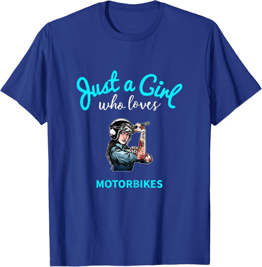 Motorcycle Shirt for Girls | Children's Motorcycle T-Shirt - T-Shirt | Royal