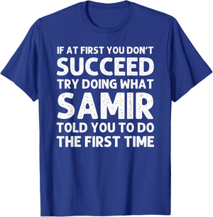 SAMIR Name Personalized Birthday Funny Christmas Joke T-Shirt - T-Shirt | Royal