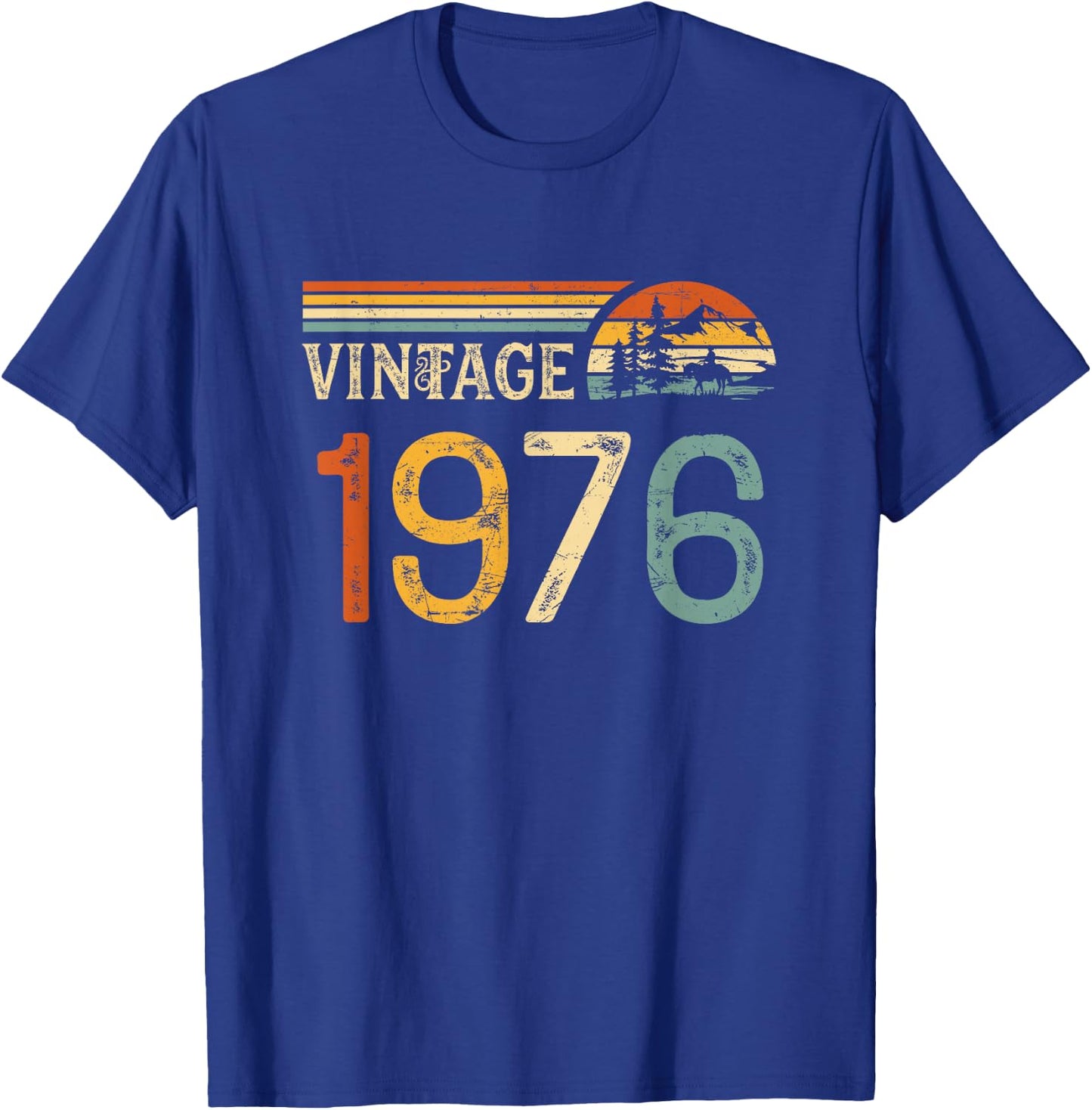 Vintage Made in 1976-49th Birthday 49 Years Old Men Women T-Shirt - T-Shirt | Royal