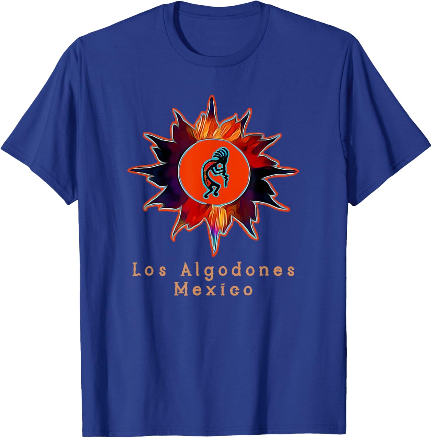 Kokopelli Sun Los Algodones Mexico T-Shirt - T-Shirt | Royal