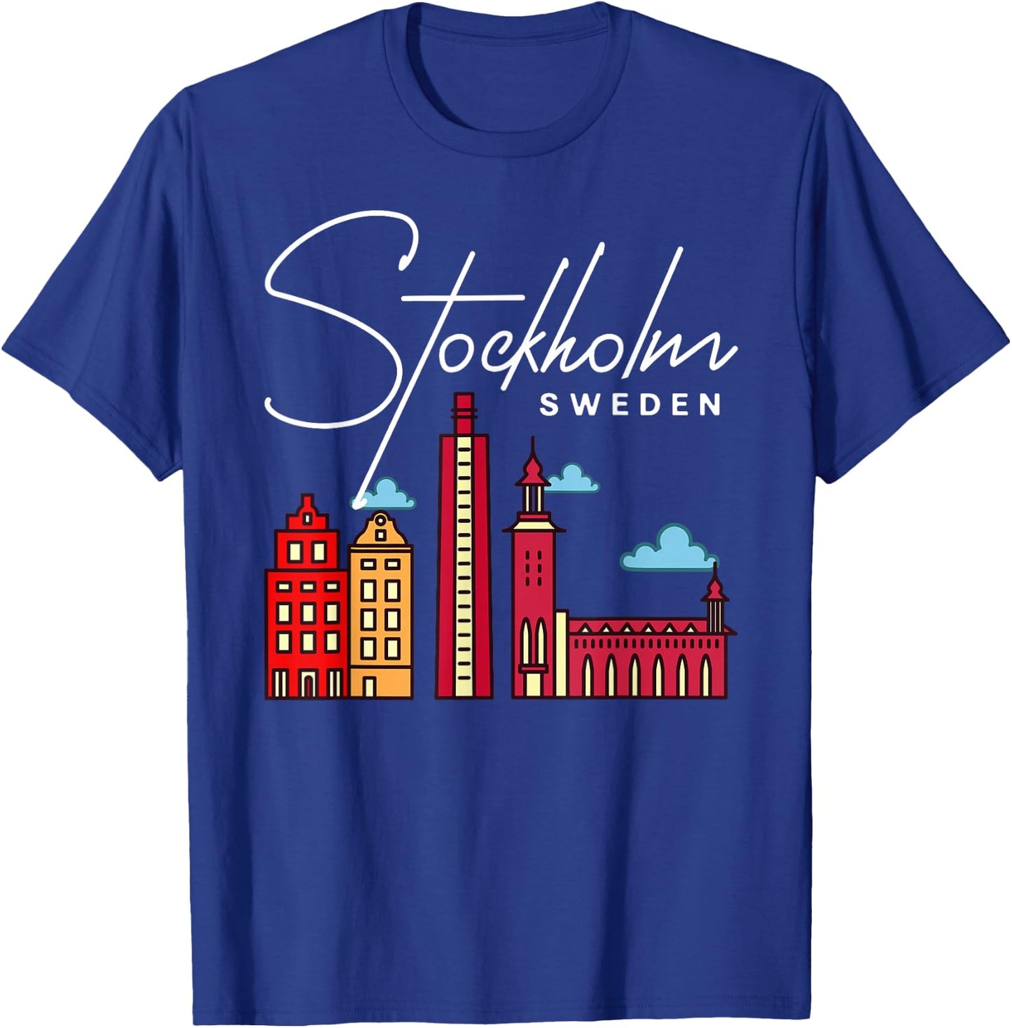 Stockholm Sweden City Skyline Map Travel T-Shirt - T-Shirt | Royal