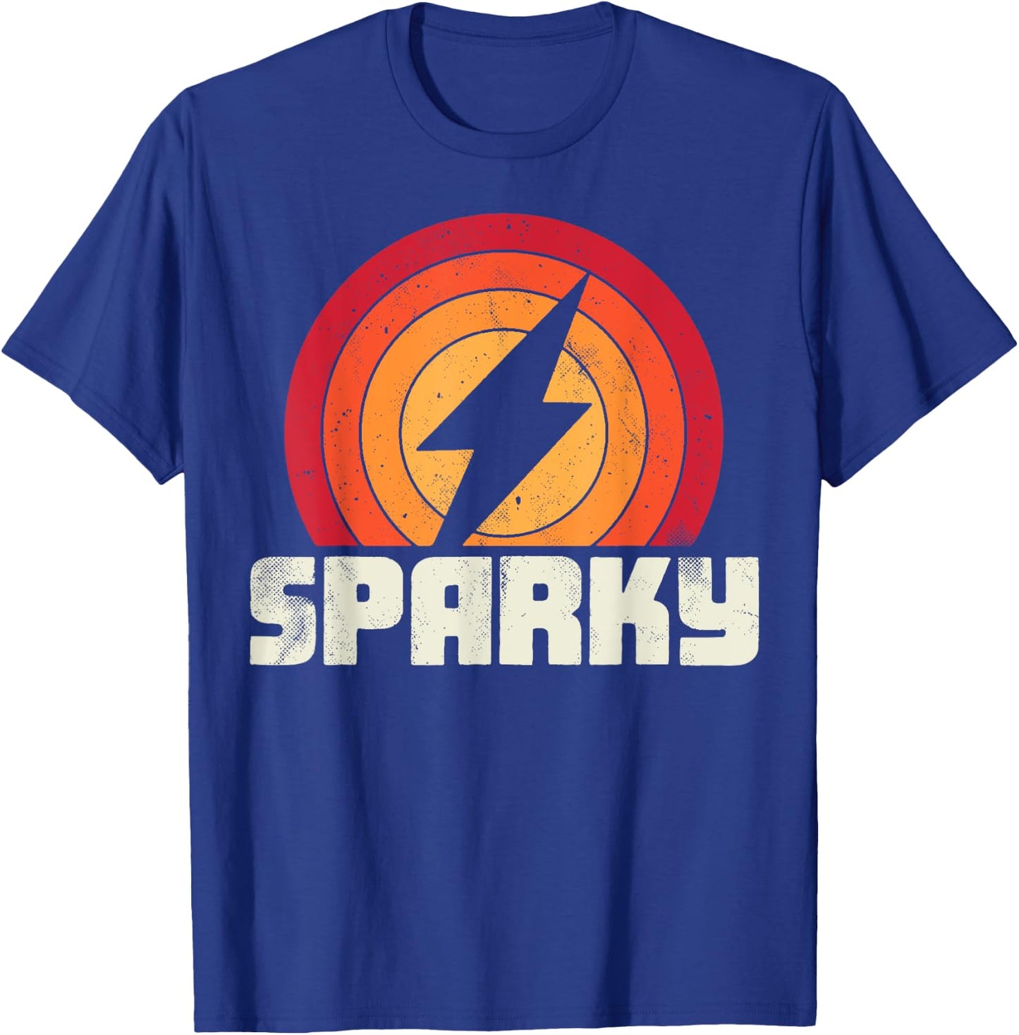 Sparky Electrician Funny Lineman Dad Retro Vintage Novelty T-Shirt - T-Shirt | Royal
