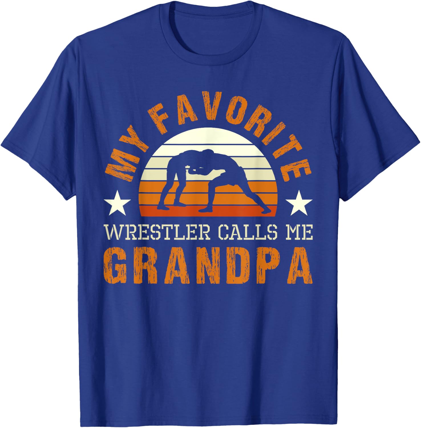 My Favorite Wrestler Calls Me Grandpa Wrestling Coach T-Shirt - T-Shirt | Royal