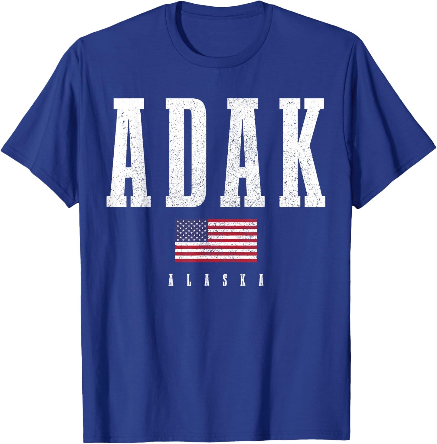 Adak Alaska American Flag Patriotic T-Shirt - T-Shirt | Royal