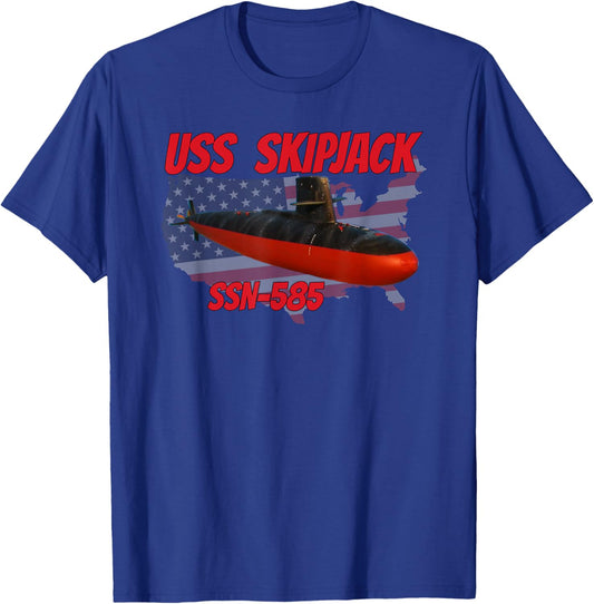 USS Skipjack SSN-585 Submarine Veterans Day Father Grandpa T-Shirt - T-Shirt | Royal