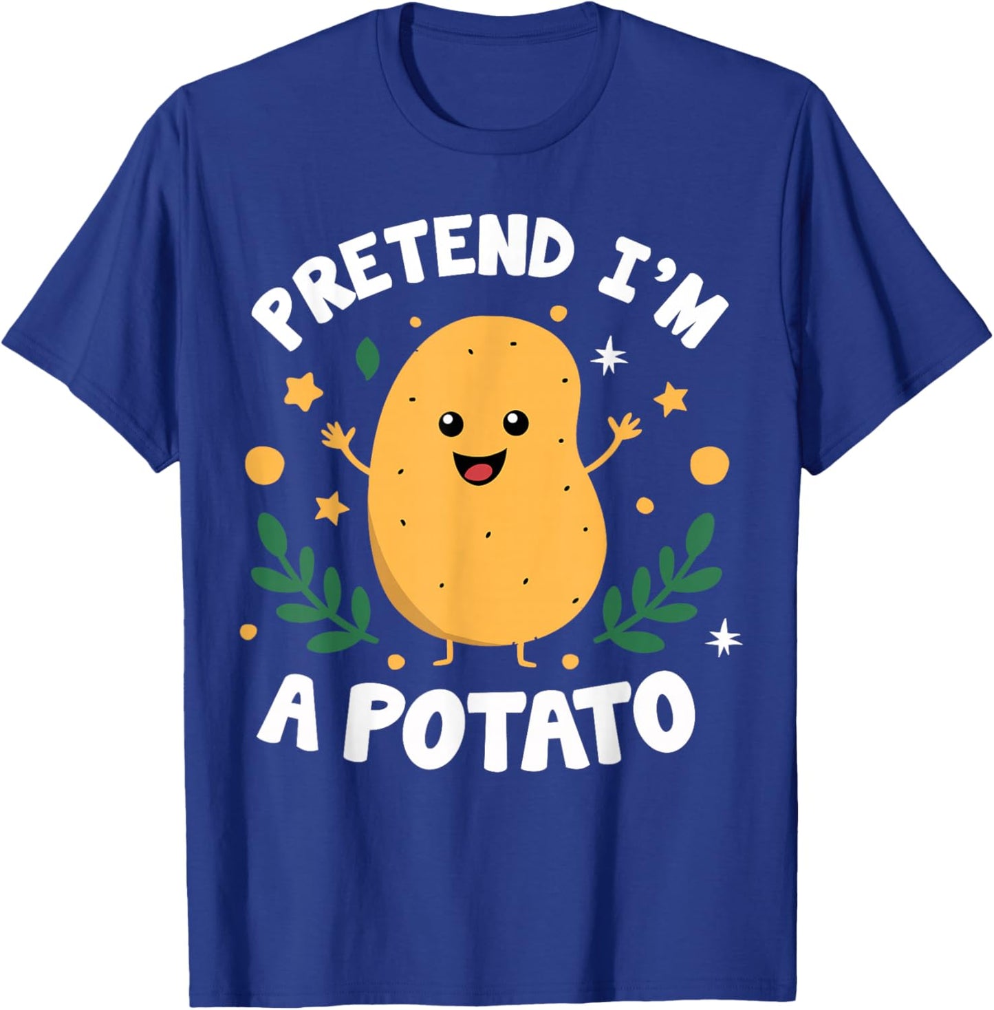 Pretend I'm A Potato Funny Lazy Halloween Matching Costume T-Shirt - T-Shirt | Royal