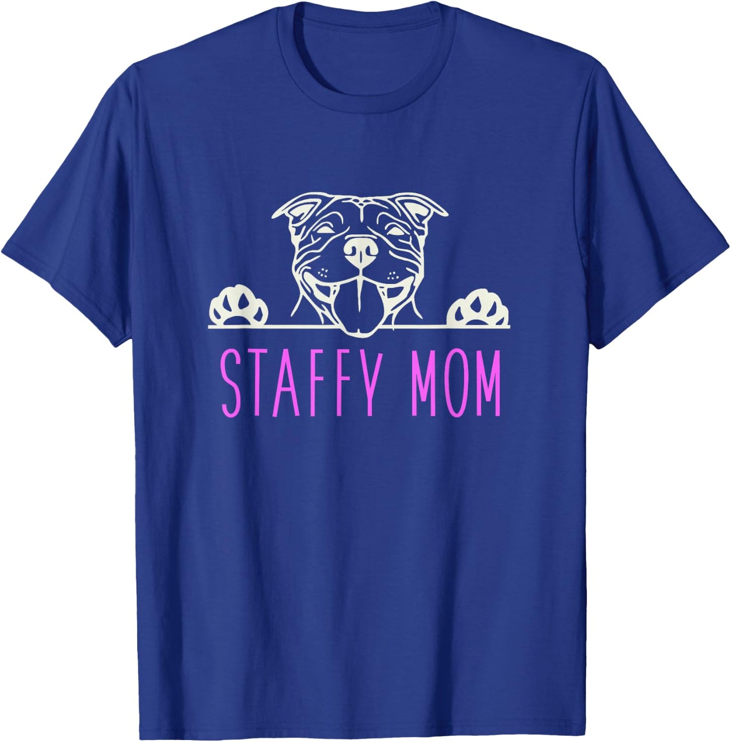 Staffy Mom with Staffordshire Bull Terrier Dog T-Shirt - T-Shirt | Royal