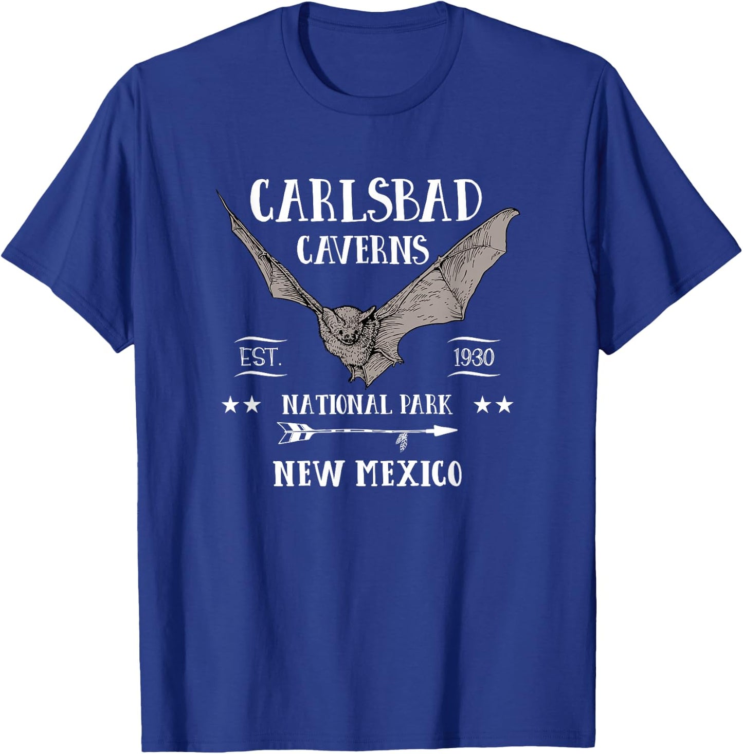 CARLSBAD CAVERNS NATIONAL PARK bat design souvenir gift T-Shirt - T-Shirt | Royal