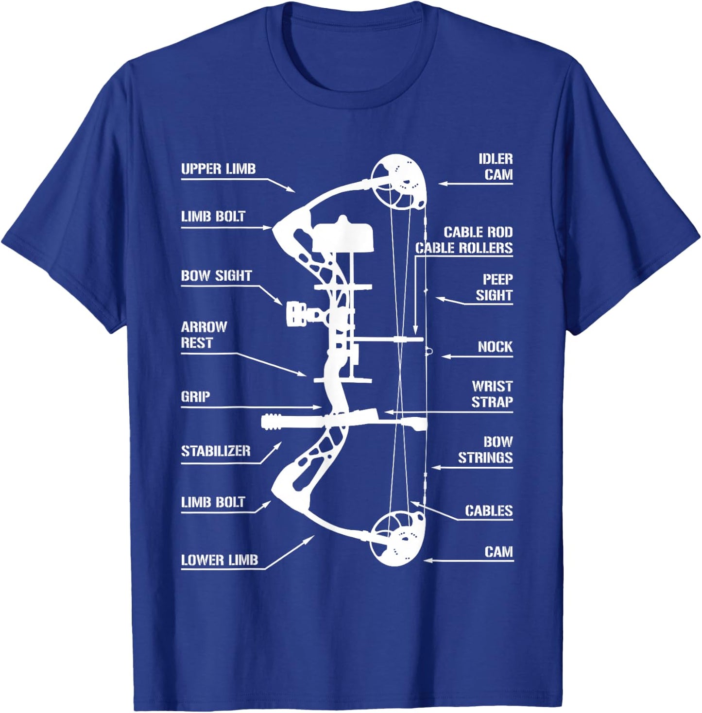 Anatomy of Archery Bow Hunting - Bowhunting T-Shirt - T-Shirt | Royal
