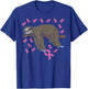 Lazy Sloth Pink Ribbon Breast Cancer Awareness Support Gift T-Shirt - T-Shirt | Royal