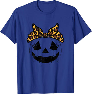 Halloween Pumpkin Face Cute Costume Girls Kids Toddler Youth T-Shirt - T-Shirt | Royal